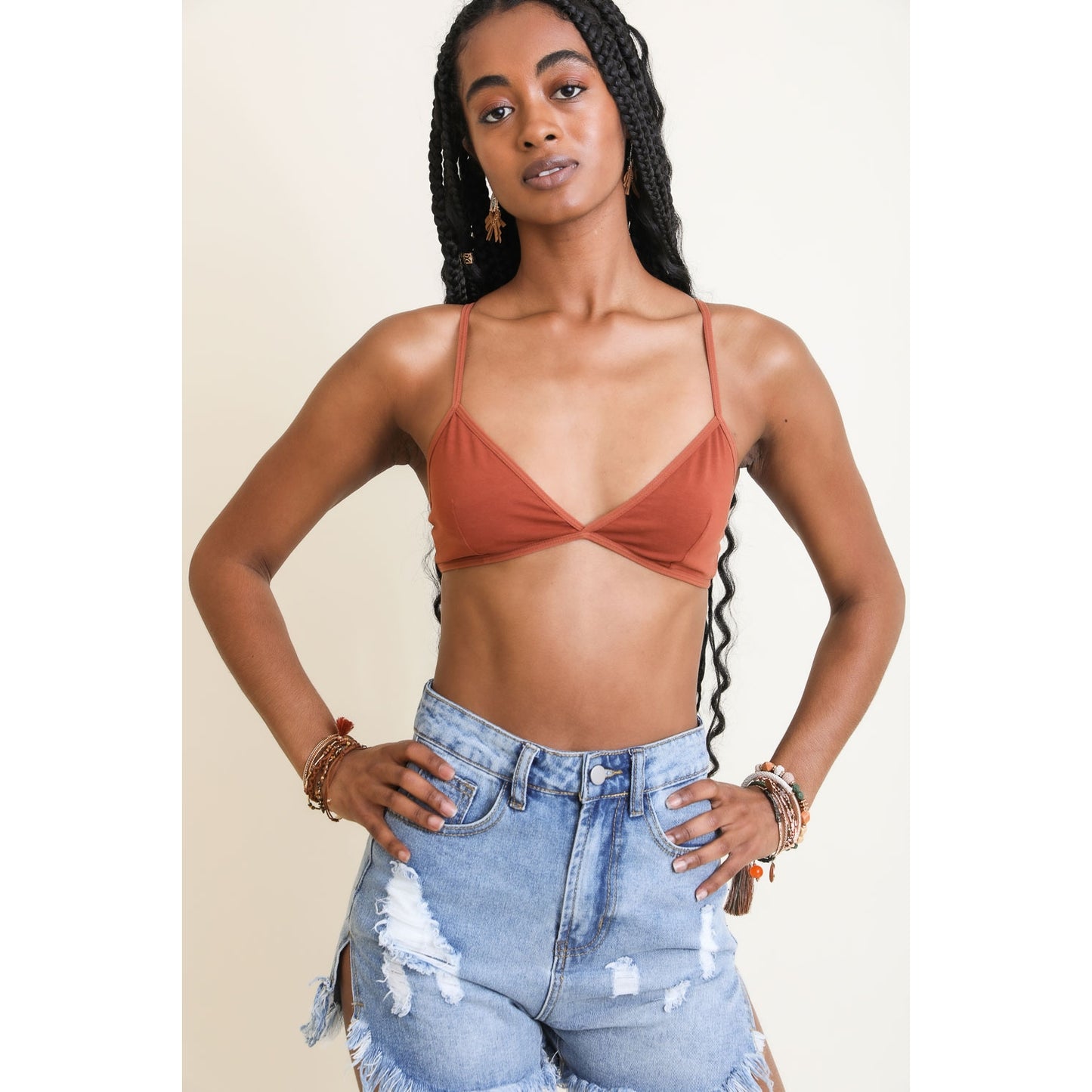 Triangle Bralette - Brown