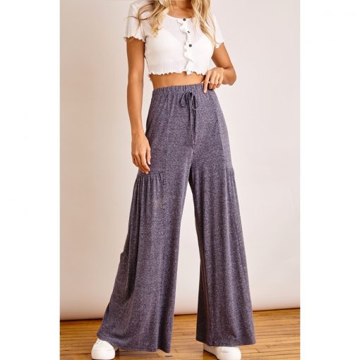 Jersey Pleated Pant - Denim
