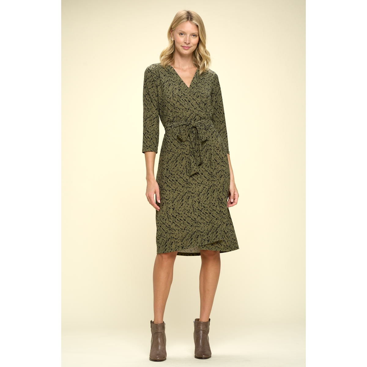 Jersey Wrap Dress - Olive
