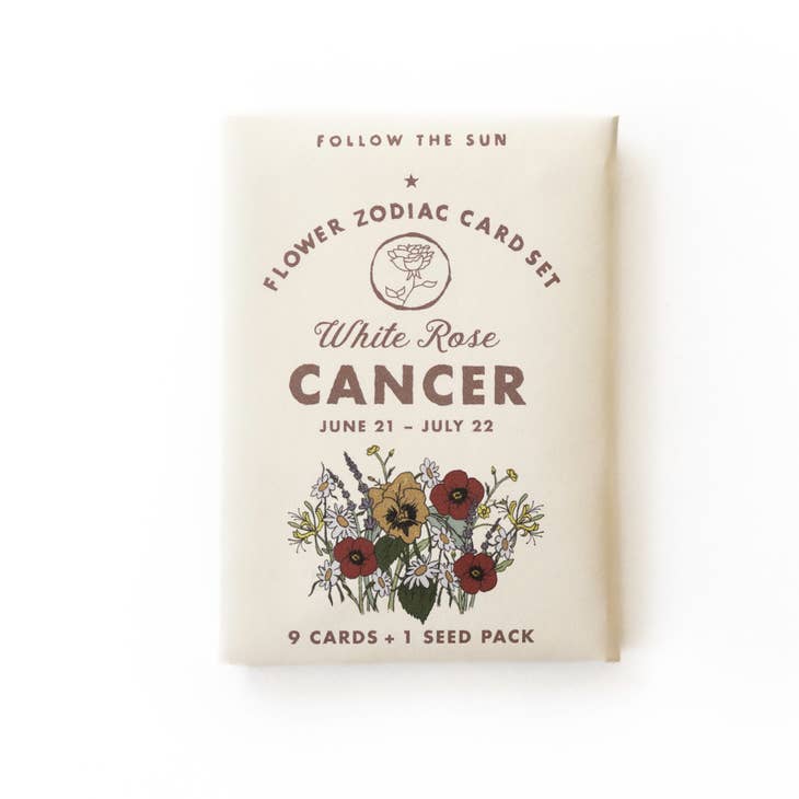 Flower Zodiac Sticker Card Set - Cancer