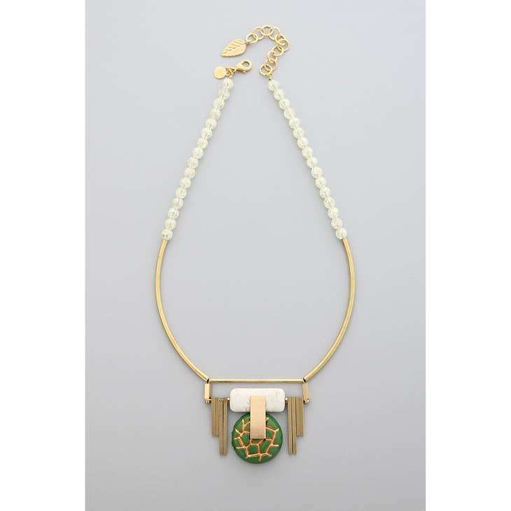 Vintage Glass Geo Necklace
