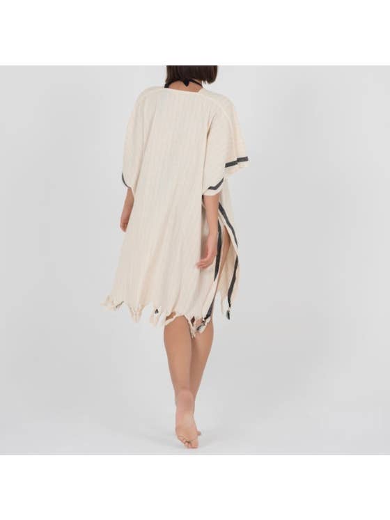 Single Stripe Natural Kimono
