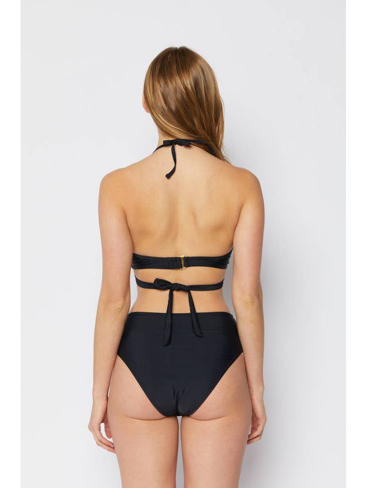 Moulded High Waisted Swimsuit - Black