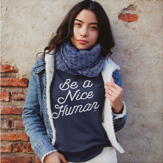 Be a Nice Human Sweatshirt - Navy