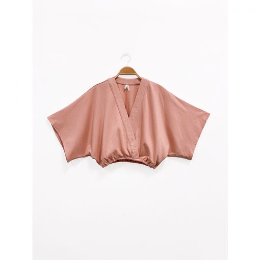 Hemp Crop Kimono Top - Mauve