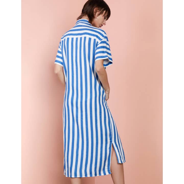 Regal Shirt Dress - Regal Blue Stripes