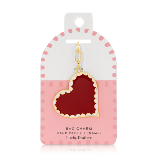 Enamel Bag Charm - Heart
