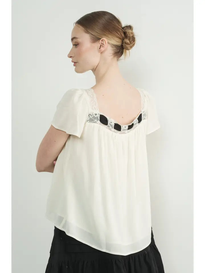 Square Neck Blouse - Off White