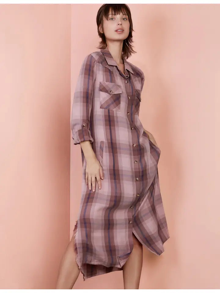 Roundabout Shirtdress - Espresso Plaid