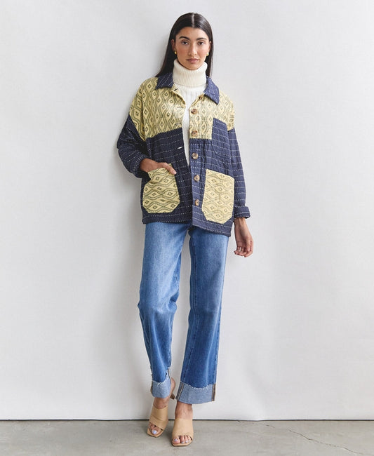 Quilted Chore Jacket - Navy - No. 240525