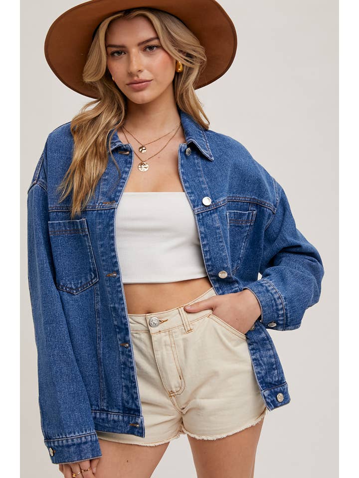 Oversized Denim Jacket - Medium Wash