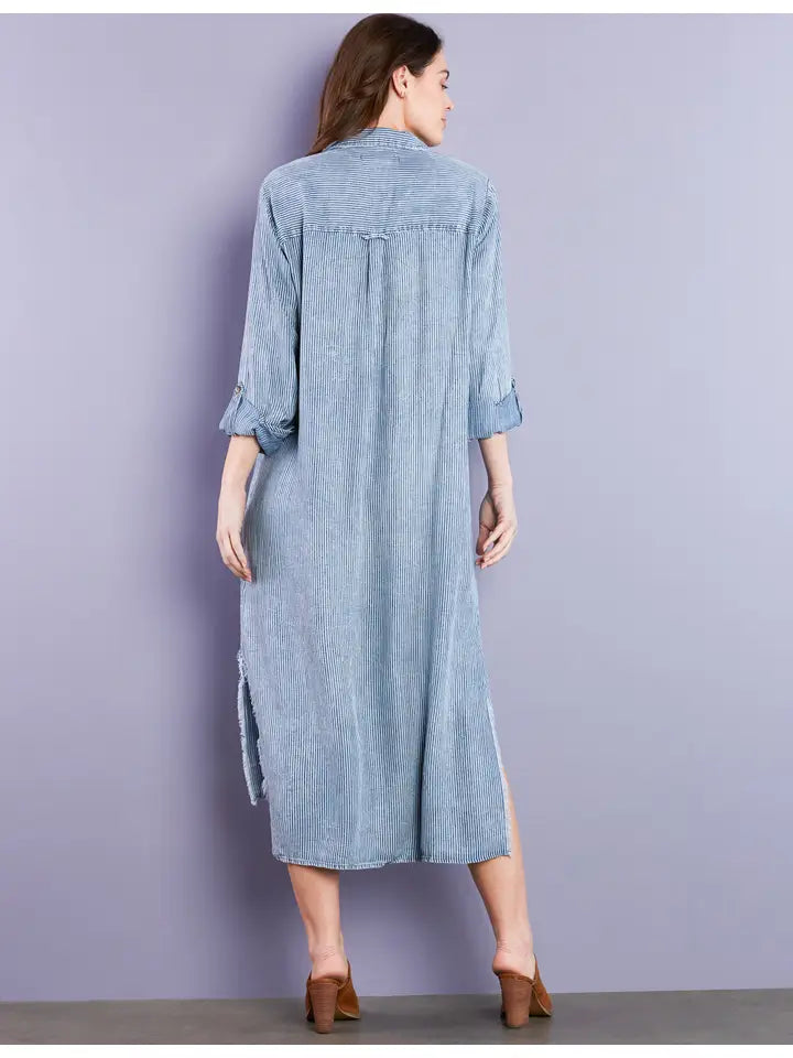 Take A Chance Dress - Railroad Stripe