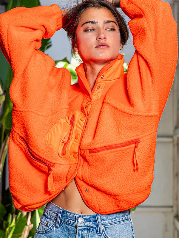 Soft Fleece Jacket - Neon Orange