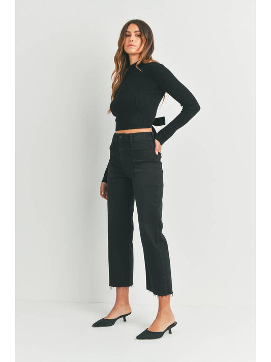 High Rise Utility Wide Leg - Black