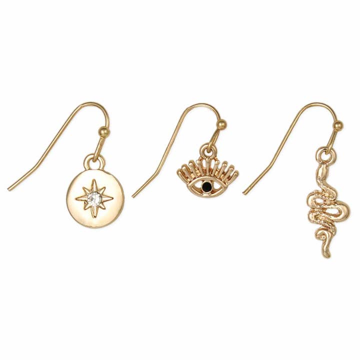 Golden Aura Charm Earring Set