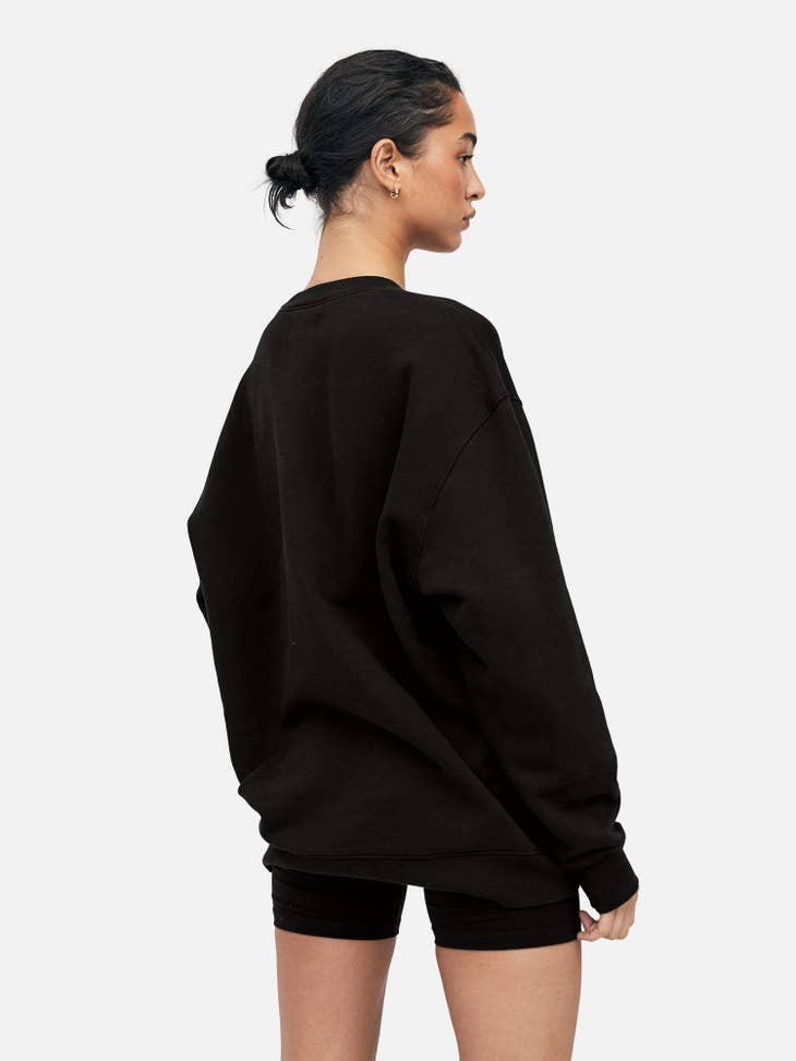Fleece Oversized Sweatshirt - Jet Black
