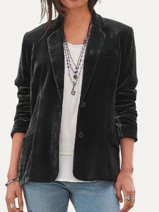 Velvet Blazer - Black