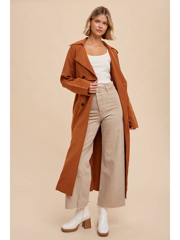 Long Line Trench Coat - Camel