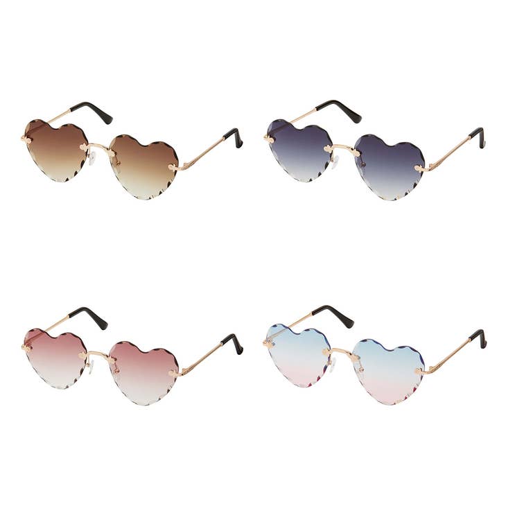 Scalloped Glass Heart Sunglasses