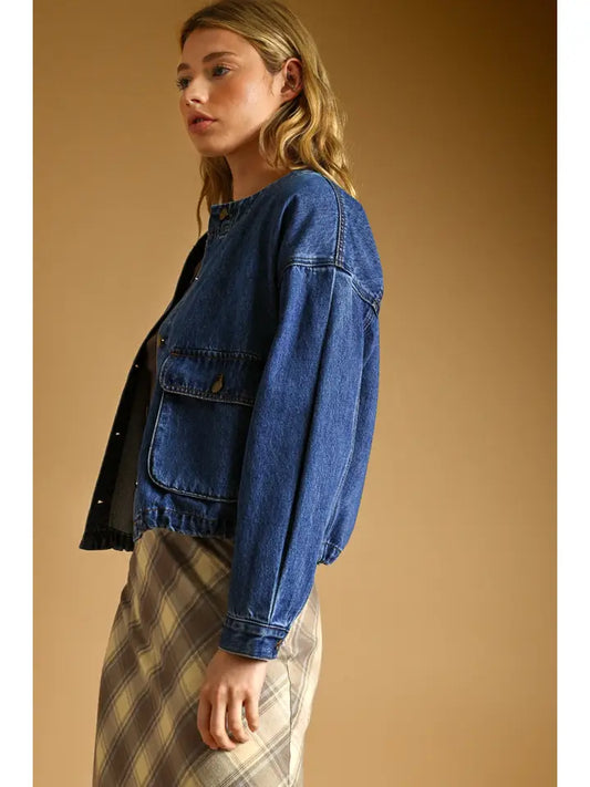 Pocket Front Jacket - Denim