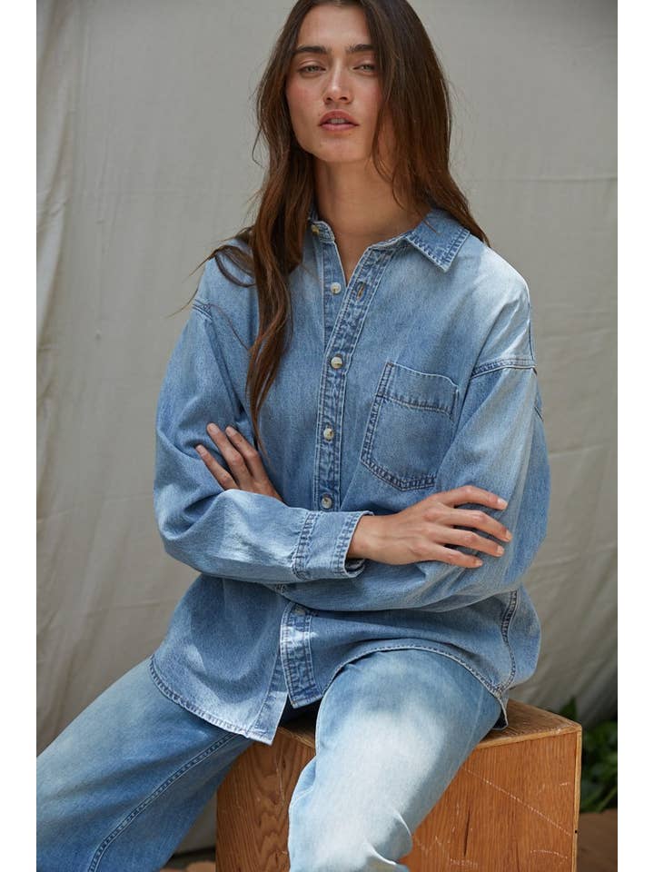 Denim Button Down - Blue Denim