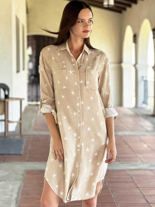 Kick-Back Shirtdress - Seeing Stars