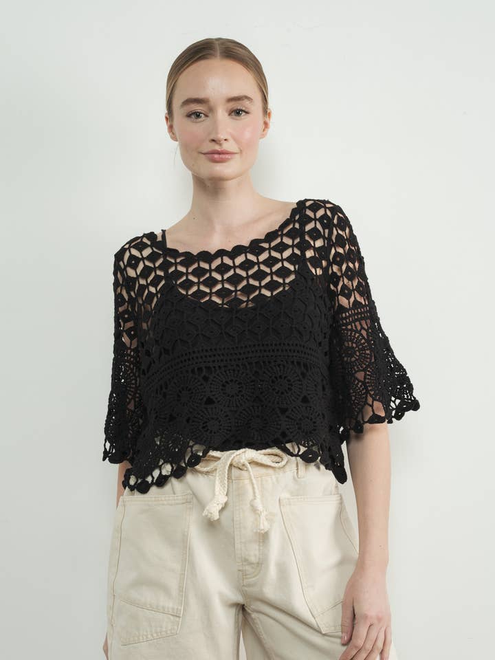 Crochet Top - Black