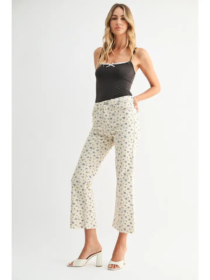 The Cropped Demi Flare - Flower