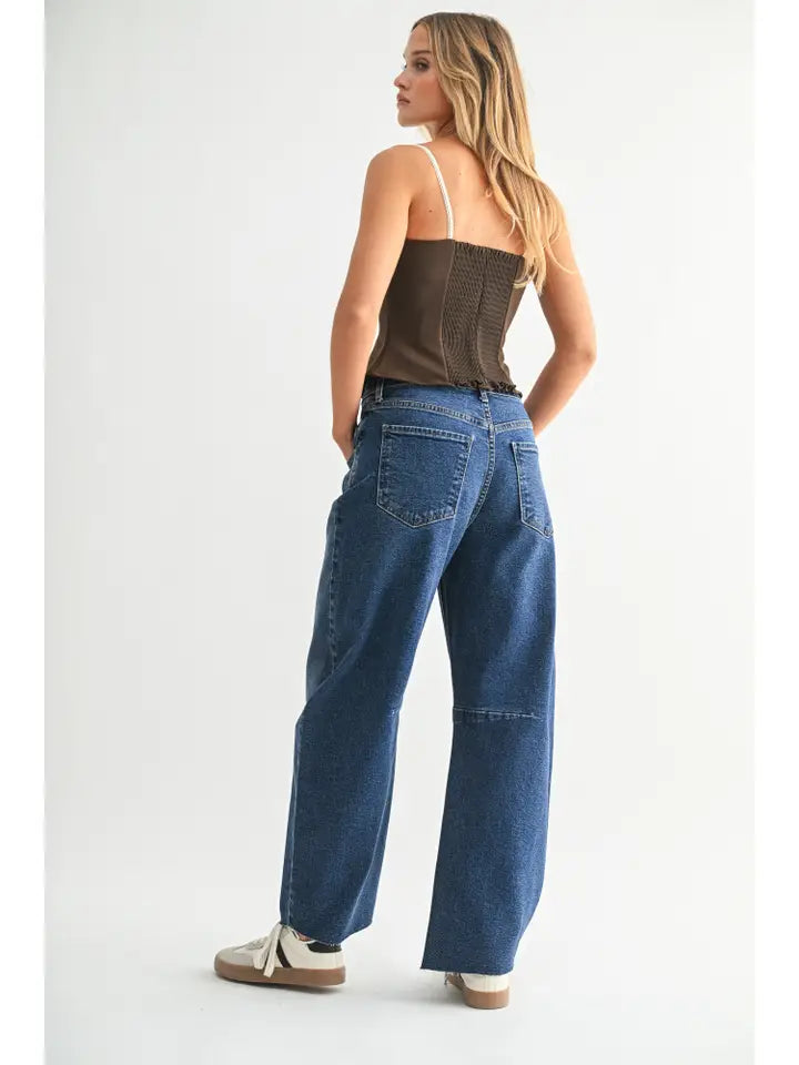 Barrel Jean - Dark Wash