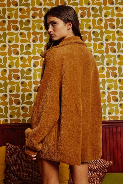 Oversize Fur Jacket - Camel