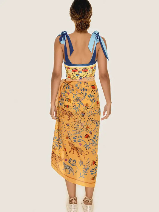 Beach Sarong Wrap - Amazon Rainforest Yellow
