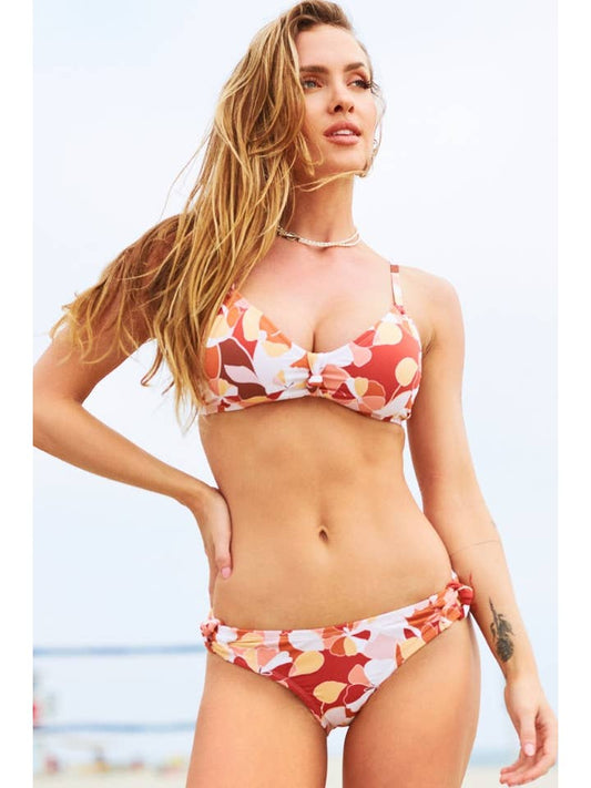 Knotted Bikini Set - Autumn Floral