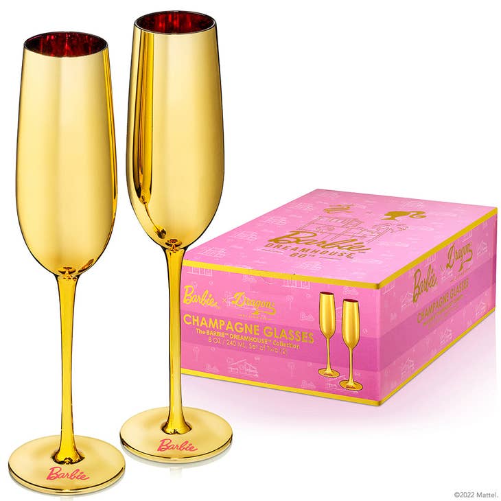 Barbie Champagne Flutes - Dreamhouse Gold