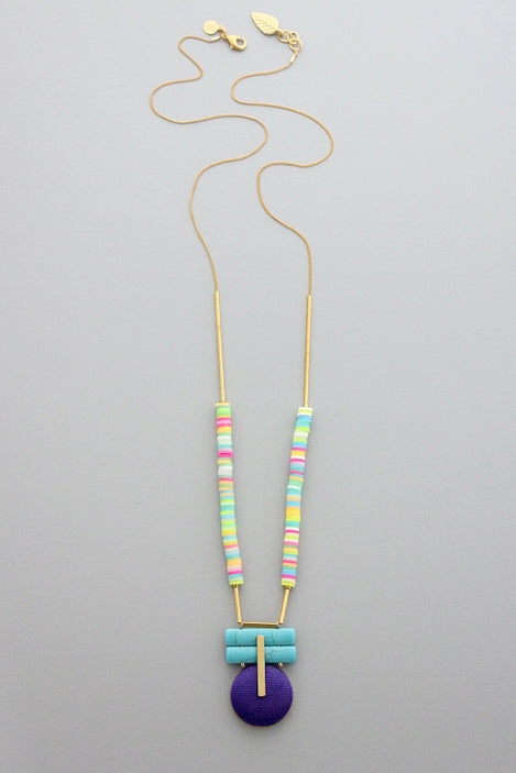 Turquoise and Indigo Chain Necklace