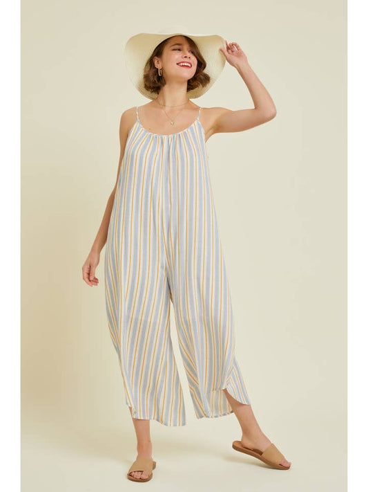 Striped Jumpsuit - Blue