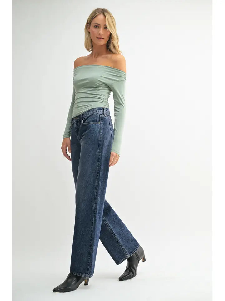 Low Rise Slouch Jean - Vintage Dark