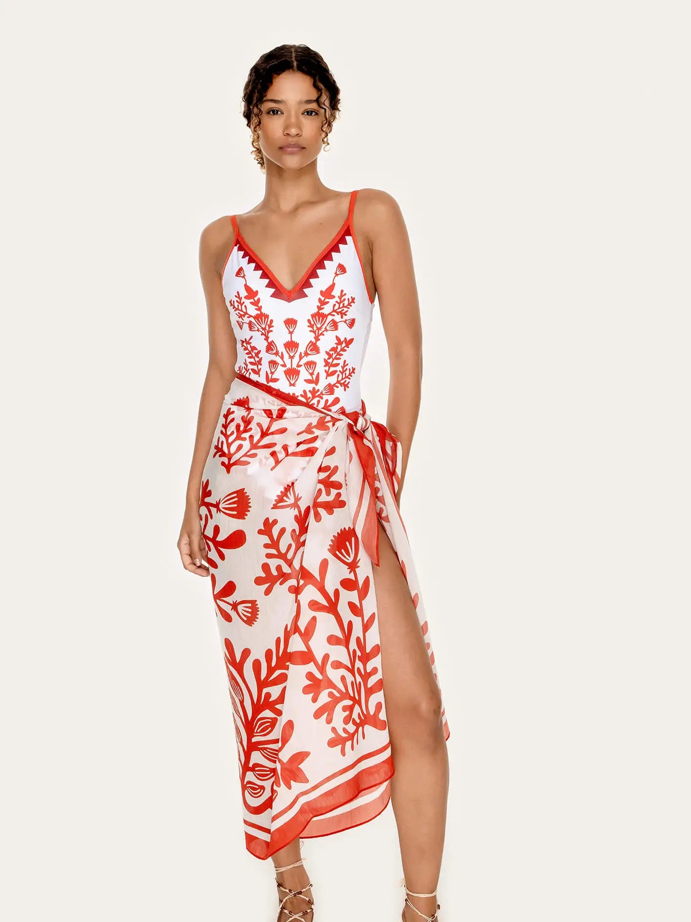 Beach Sarong Wrap - Red Coral
