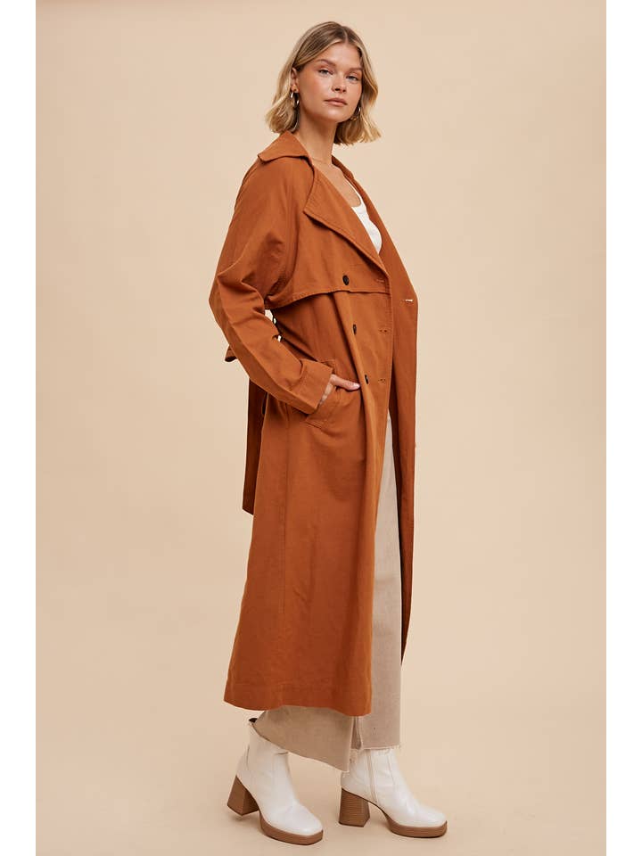 Long Line Trench Coat - Camel