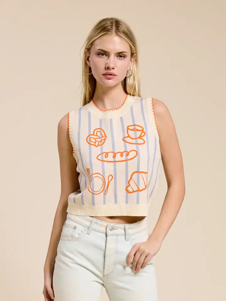 Café Riviera Sweater Vest Top