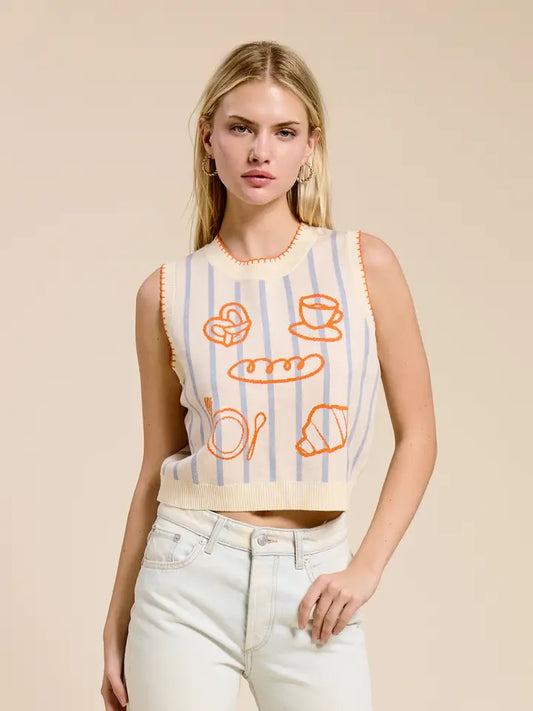 Café Riviera Sweater Vest Top