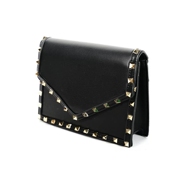 Tut Studded Clutch - Black