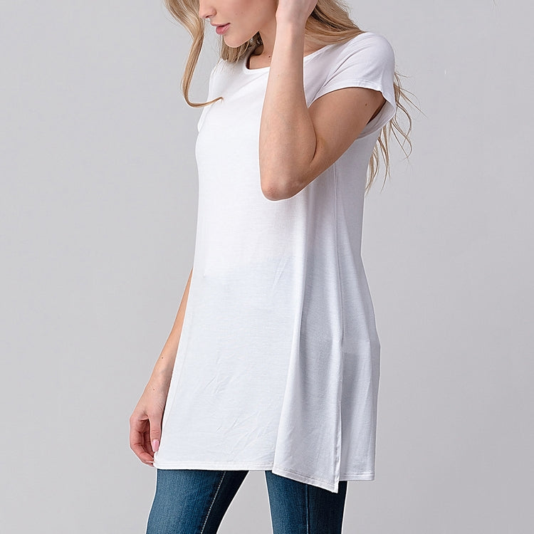 Side Slit Tunic - White