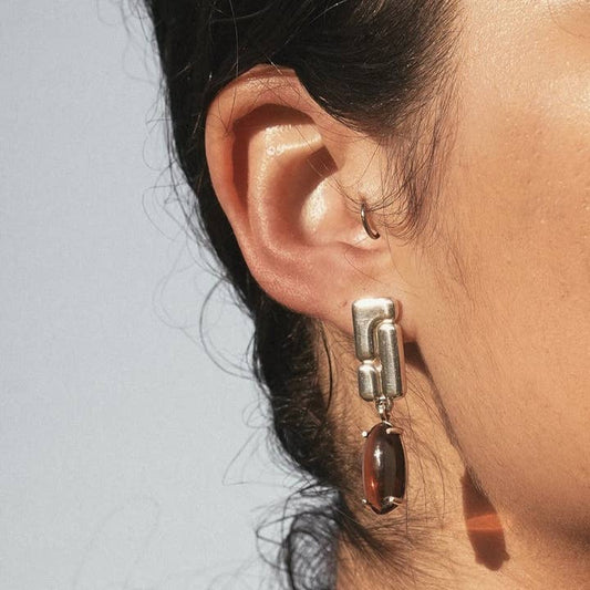 Belden Earrings - Brown/Sterling Silver