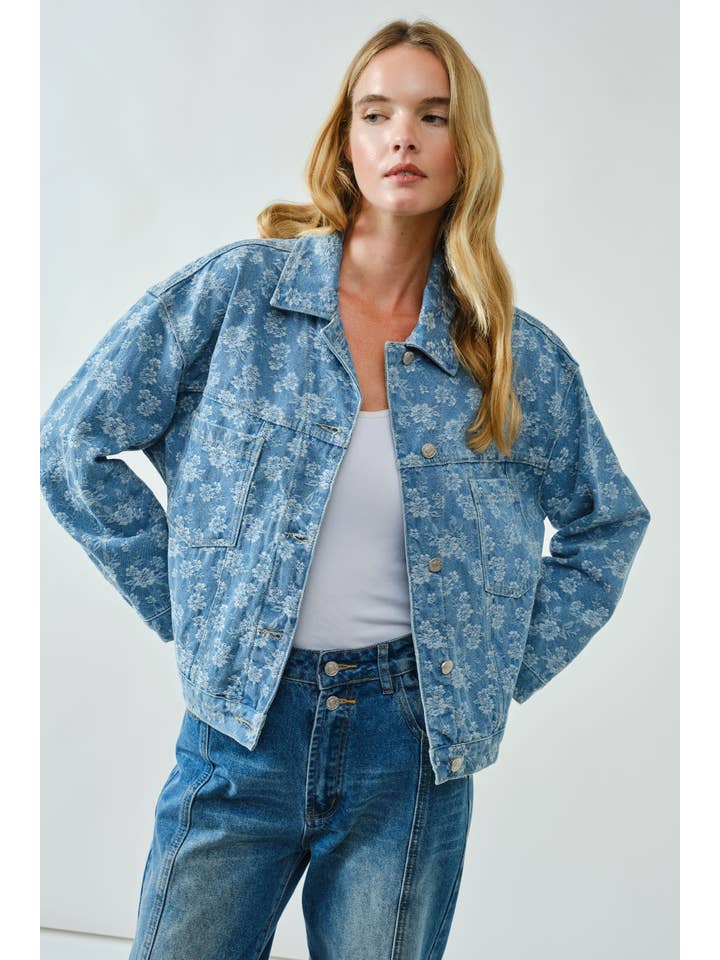 Flower Denim Jacket - Vintage