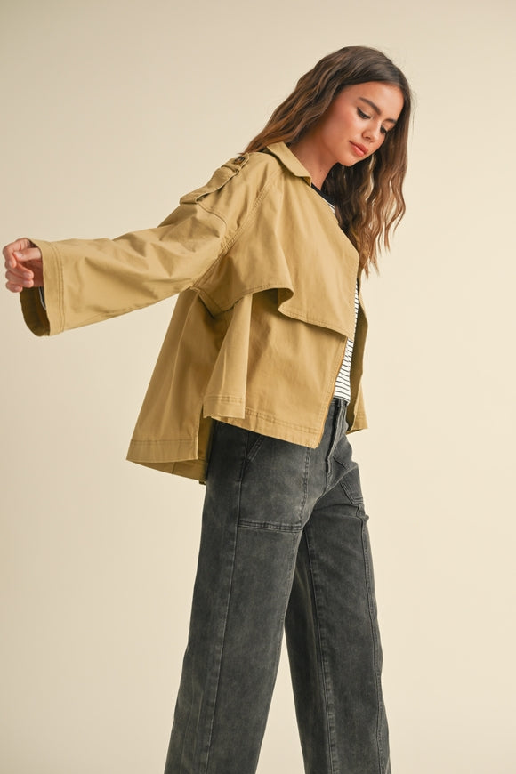 Cropped Trench Jacket - Camel