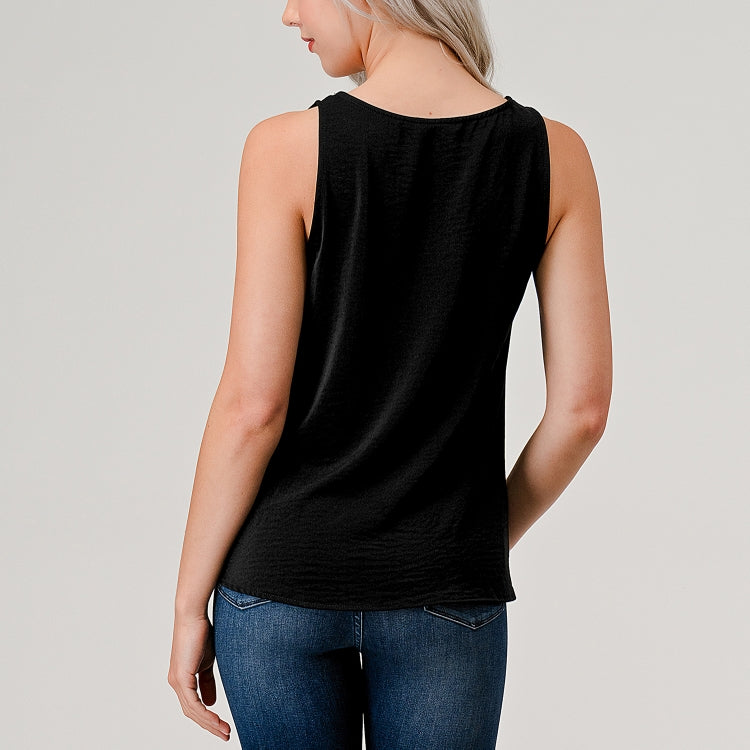 Side Twist Tank - Black