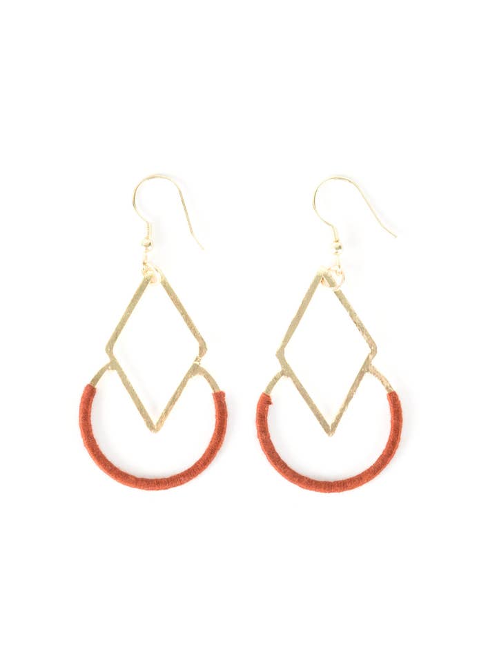 Graphic Threads Earrings - Rose