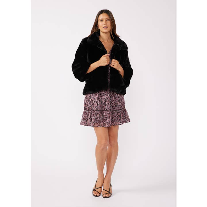 Faux Fur Coat - Black