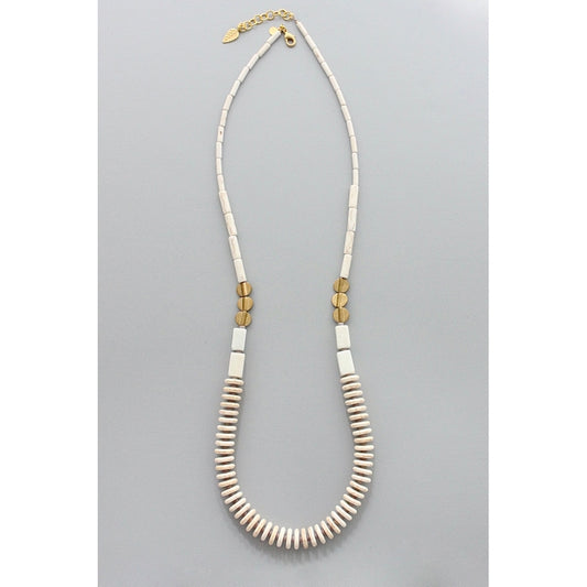 White Magnesite Long Necklace