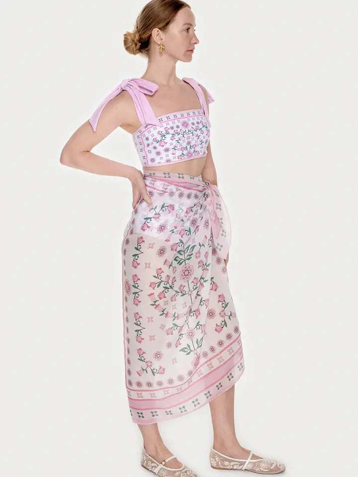 Beach Sarong Wrap - Pink Blossom